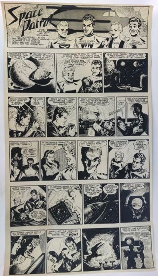 Space Patrol 1950s Sci - Fi Weekly Comic Strip Art Extremely Rare