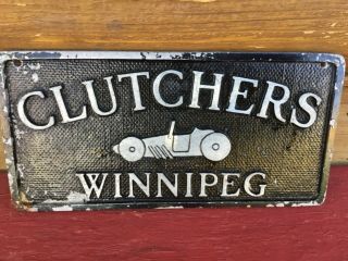 Vintage Rat Rod Car Club Plaque Sign Clutchers Winnipeg.  Auto Hot Rod