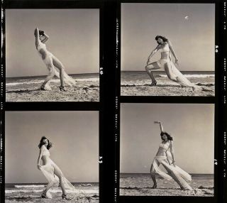 Bunny Yeager Estate 1950s Self Portrait Contact Sheet 12 Frames Oceanside Miami 2