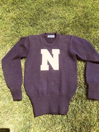 Antique Letter Sweater N Spalding Northwestern Vintage Baseball
