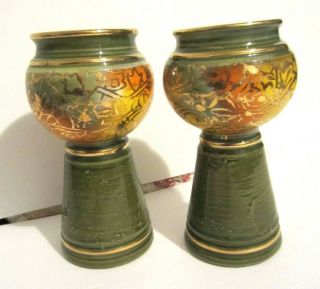 Vtg Pair Rosenthal Netter Mid - Century Modern Candle Holders Bitossi Raymor Era