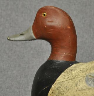 Mike Pavlovich Redhead drake duck decoy decoys Monroe,  MI 1940 ' s paint 2