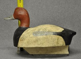 Mike Pavlovich Redhead drake duck decoy decoys Monroe,  MI 1940 ' s paint 4
