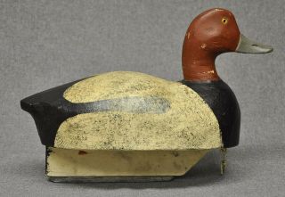 Mike Pavlovich Redhead drake duck decoy decoys Monroe,  MI 1940 ' s paint 5