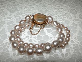 Perfect Classic 2 Strand Miriam Haskell Baroque Pearl Cabochon Bracelet 3