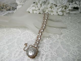 Perfect Classic 2 Strand Miriam Haskell Baroque Pearl Cabochon Bracelet 6