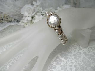 Perfect Classic 2 Strand Miriam Haskell Baroque Pearl Cabochon Bracelet 7