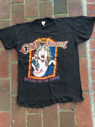Vintage 80s Ozzy Osbourne Tee Shirt Speak Of The Devil Diary Of A Mad Man