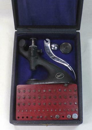 Vintage Watchmakers Seitz Friction Jeweling Tool Set 6a