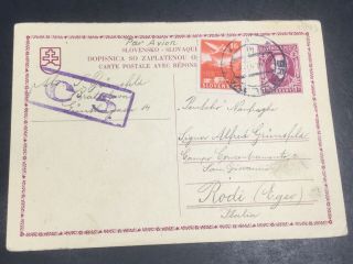 Rare Holocaust Slovak Airmail To Ex Bratislava Jew To Shipwreck Survivor Rodi C5