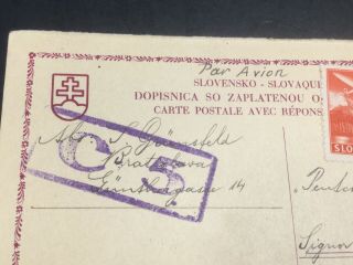 Rare Holocaust Slovak Airmail To Ex Bratislava Jew To Shipwreck Survivor Rodi C5 2