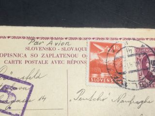 Rare Holocaust Slovak Airmail To Ex Bratislava Jew To Shipwreck Survivor Rodi C5 3