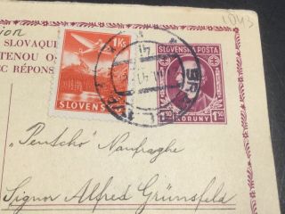 Rare Holocaust Slovak Airmail To Ex Bratislava Jew To Shipwreck Survivor Rodi C5 4