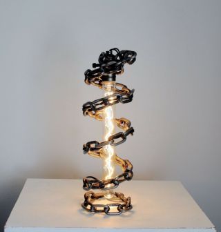 Handmade Rustic Industrial Artistic Lightsaber Lamp Steampunk Vintage Spiral