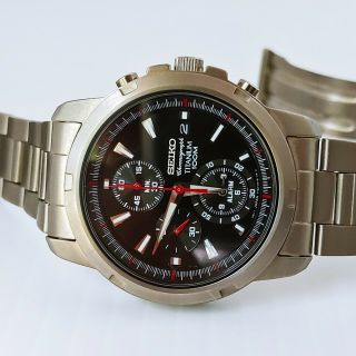 Seiko Titanium Chronograph 100m Wr Watch 7162 - 0bf0 Authentic