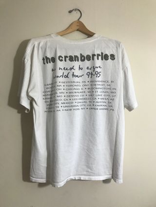 Authentic Vintage The Cranberries No Need to Argue World Tour Shirt White XL EUC 5