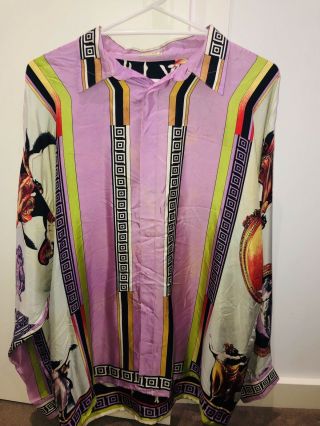 Rare Gianni Versace Mens Silk Canova Print Shirt Fw 1991/1992 Size 52 Us Xl