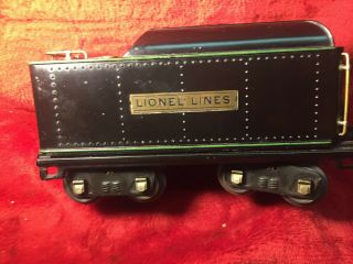 1930 Vintage Lionel Standard Scale 384t Black W/ Green Stripe Brass Trim