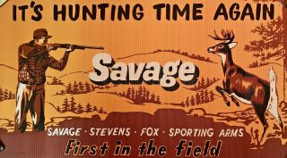 Savage Arms Advertising Poster Ribbed Cardboard " It 