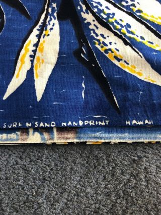 5 Yards Vintage Hawaiian Textile Cotton Fabric - Pineapple Bird Of Paradise 5