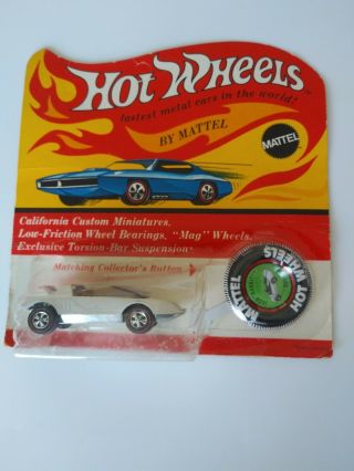 Hot Wheels White Jack " Rabbit " Special With Blue Stripe Vintage Red Line With.