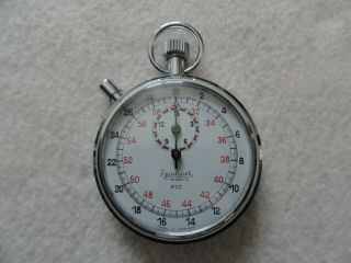 Made In Germany Vintage Hanhart 7 Jewels Pic Mechanical Wind Up Stopwatch