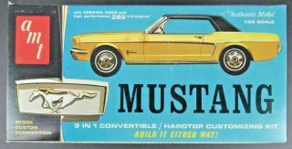 Vintage Amt 3 In 1 Customizing 1965 Mustang Model Kit