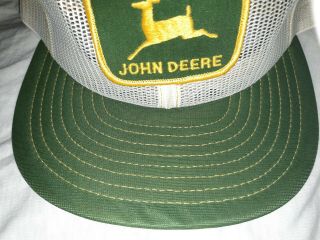 Vtg 1980s John Deere Trucker Hat Mesh Snapback Farmer Patch Louisville MFG CO. 2