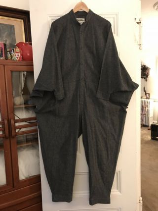 Rare Vintage Issey Miyake Plantation Batwing Jumpsuit Charcoal Euc S/m Unisex