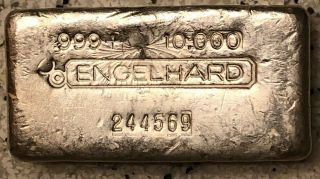 Rare Engelhard Bull 10 Oz Silver Bar 244569