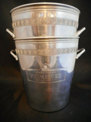 Vintage Pommery Champagne Ice Bucket Aluminum Handle France Embossed