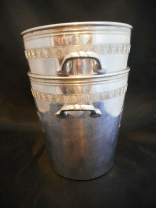 Vintage Pommery Champagne Ice Bucket Aluminum Handle France Embossed 2