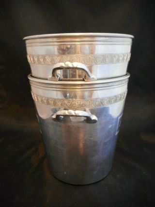 Vintage Pommery Champagne Ice Bucket Aluminum Handle France Embossed 4