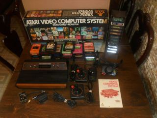 Vintage Atari 2600 Console With 45 Games - Matching Serial 