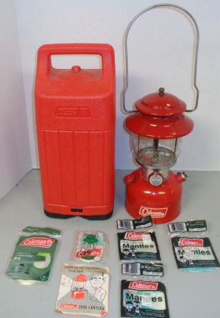 Vintage 1966 Coleman 200a Camping Lantern Red Vg,