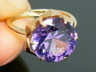 9ct Gold 9k Gold Vintage Purple Colour Change Sapphire Hallmarked Ring Size L