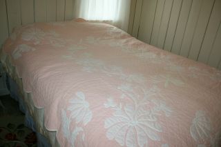 1 of 2 or a Pair Vintage cottage Floral Sweet Blush Pink 1930 ' s Quilt Whimsical 4