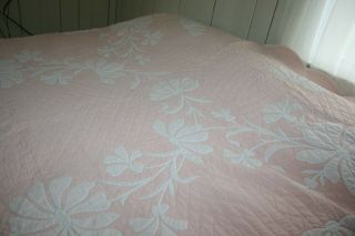 1 of 2 or a Pair Vintage cottage Floral Sweet Blush Pink 1930 ' s Quilt Whimsical 6