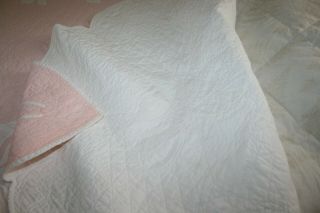 1 of 2 or a Pair Vintage cottage Floral Sweet Blush Pink 1930 ' s Quilt Whimsical 8