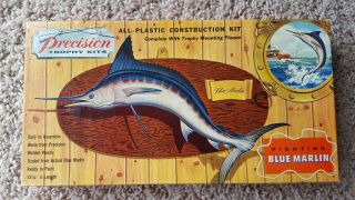 Rare Vintage 1950s Precision Trophy Kits Blue Marlin Animal Plastic Model Kit