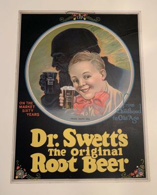 Rare Vintage Dr.  Swett’s Root Beer Cardboard Sign