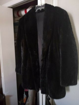 Viccali Gently Worn Vintage Deep Mahogany Color Mink Fur Coat Sized Medium