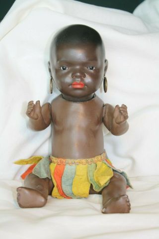 Antique Bisque Black Doll Heubach Koppelsdorf 399 10/0 Germany