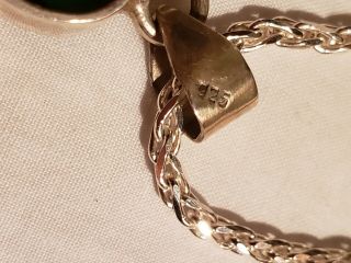 Vintage Sterling Silver Emerald Cross Necklace 6