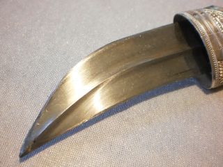 Modern Small Jambiya Khanjar Dagger Knife Silver Mounted Wooden Handle Rare 12