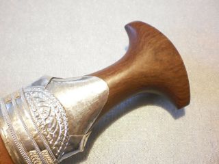 Modern Small Jambiya Khanjar Dagger Knife Silver Mounted Wooden Handle Rare 5