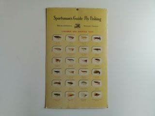 Vintage Sportsman Tobacco Trout Fly Fishing Guide Cardboard Advertising Display