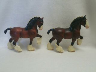 Breyer Rare Classic Bay Shire A & Shire B From The Delivery Wagon Set 2003 - 2004