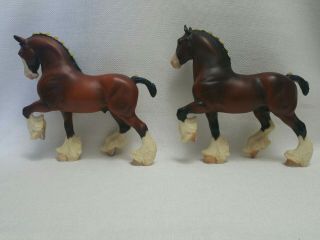 Breyer Rare Classic Bay Shire A & Shire B From The Delivery Wagon Set 2003 - 2004 2