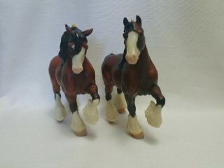 Breyer Rare Classic Bay Shire A & Shire B From The Delivery Wagon Set 2003 - 2004 3
